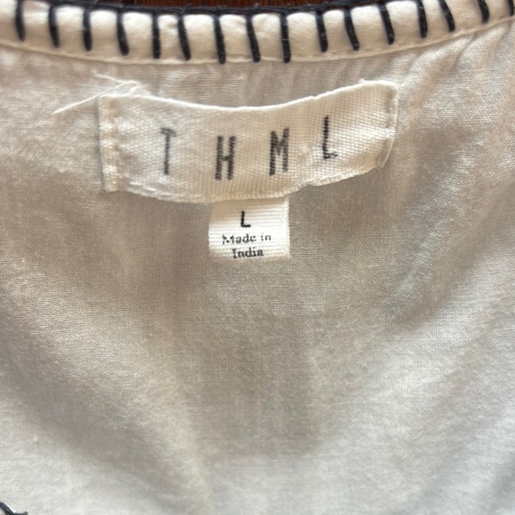THML Embroidered White cotton Top with navy Accents - Picture 2 of 8
